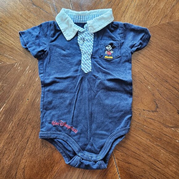 Sale 🎉🥳 4/$25 or $10 Disney Mickey Mouse Little Boy Onesie Size 12M - Picture 1 of 4